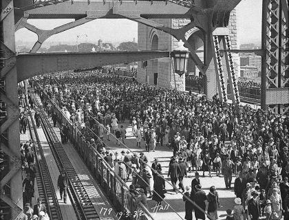 Pedestrians first to cross on opening day 19th March 1932